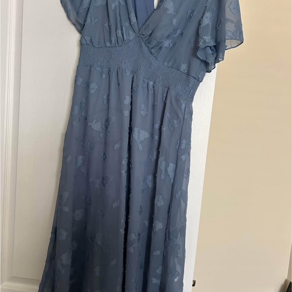 Baltic Born Dusty Blue Floral Midi Dress